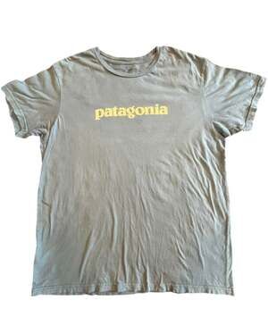 Patagonia Organic Cotton Slim Fit Text Logo T-Shirt Size XL